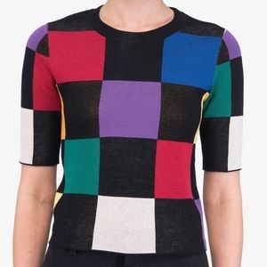 Staud Rainbow Checker Top